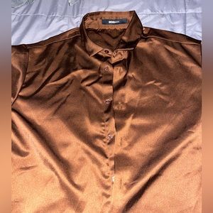 Brown Satin Shirt